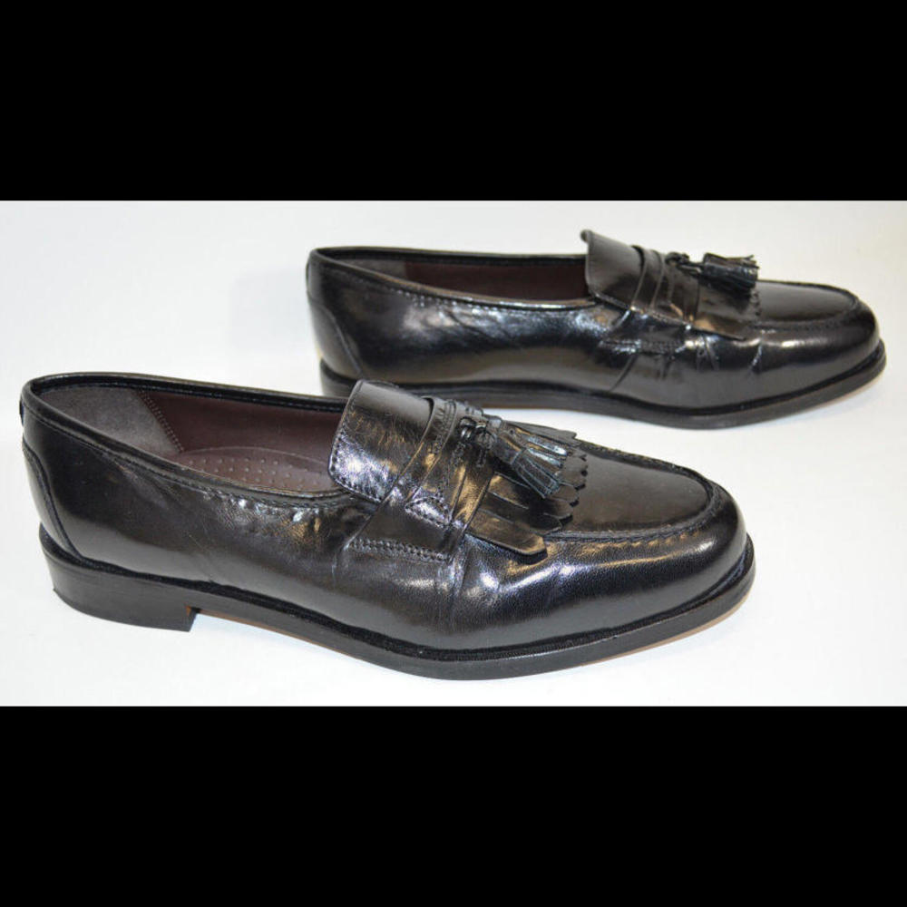 Nunn Bush Dress Flex Manning Tasseled Shoes Black Moc Toe Kiltie Loafer Men 11M